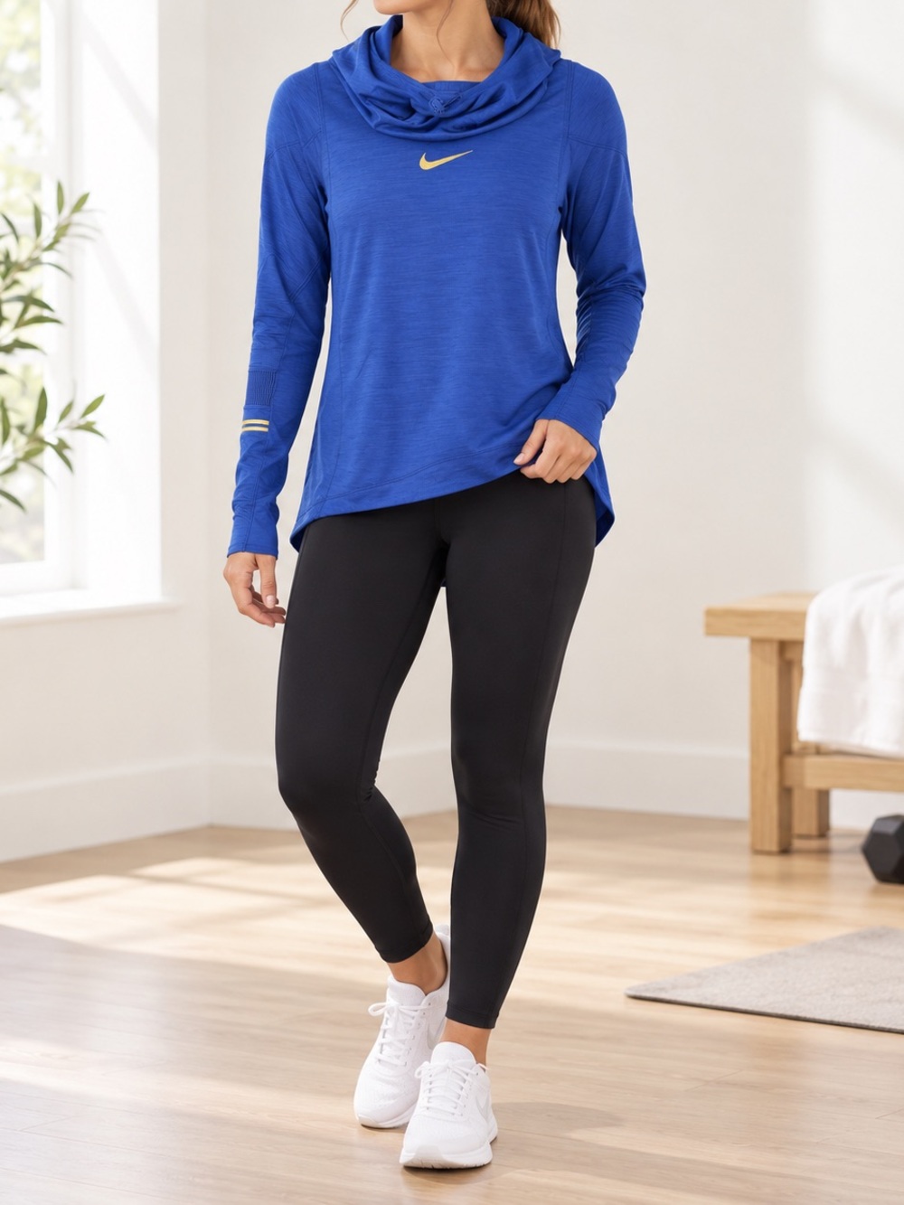 Nike Blue Dri-FIT Long-Sleeve Hooded Top